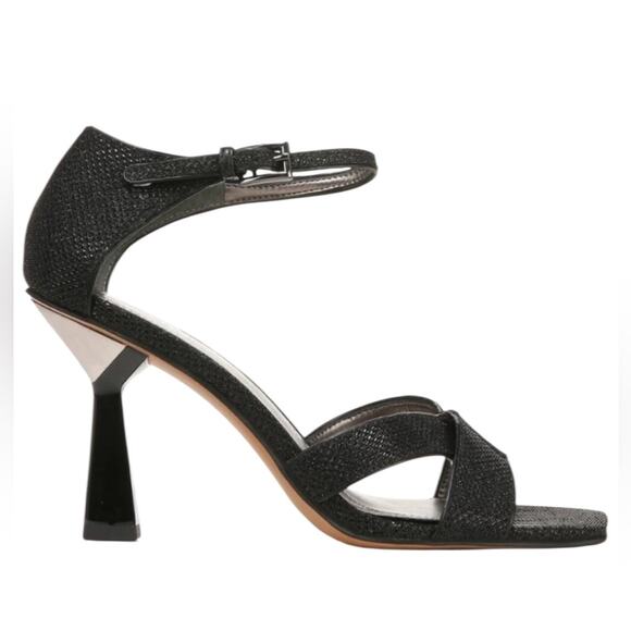 NWOT Franco Sarto Rania 2 Stiletto Cut-Out Heels Black Sandals - Sz 8 - Picture 1 of 13